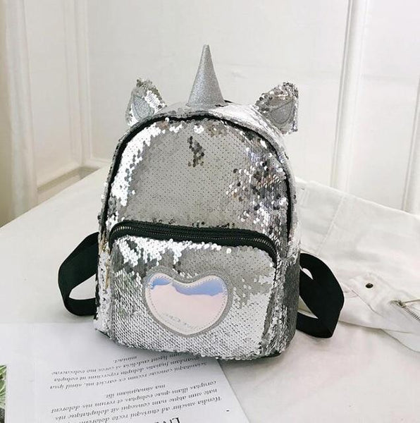 Cute Ladies Leather Hologram Backpacks