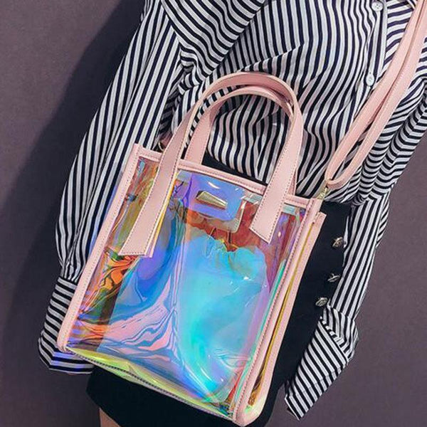 Rainbow Hologram Transparent Handbag