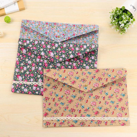Dots Flower File Bag Files Folder