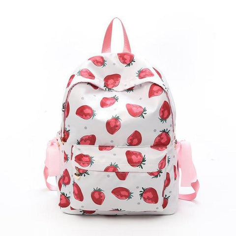 Girl Fruit Strawberry Rucksack Backpack