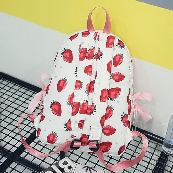 Girl Fruit Strawberry Rucksack Backpack