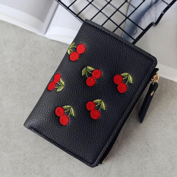 Small PU Leather Cherry Wallet