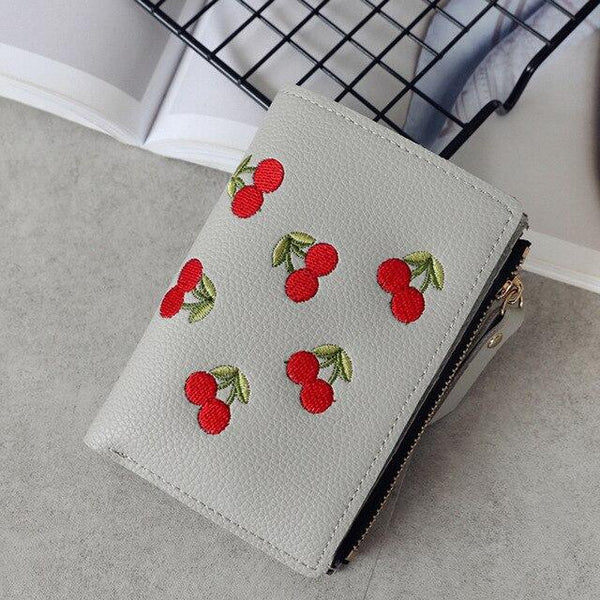 Small PU Leather Cherry Wallet