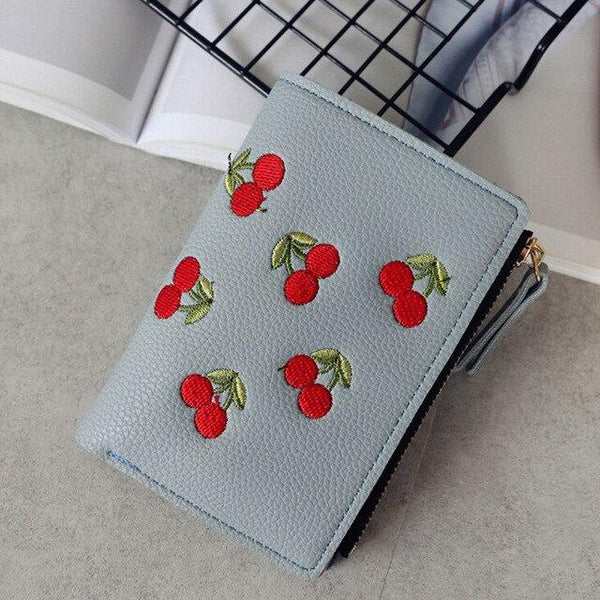 Small PU Leather Cherry Wallet